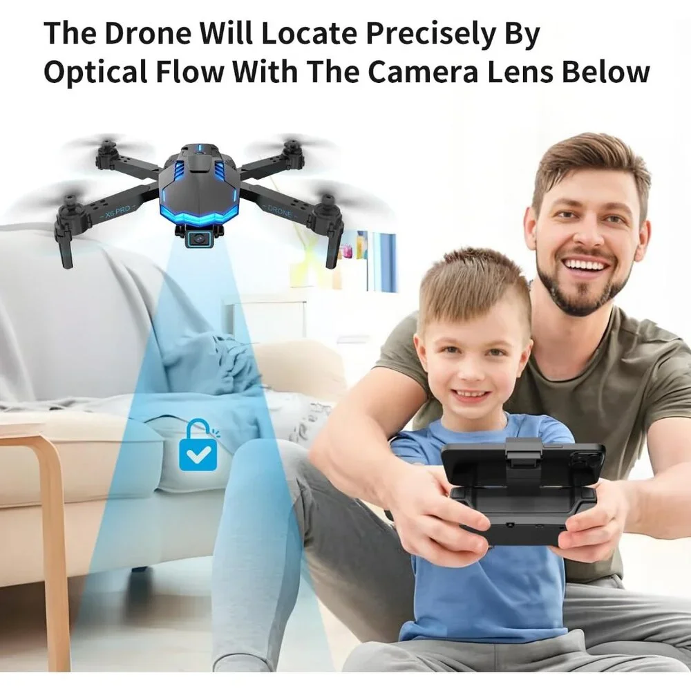 Camera Drone 1080P RC Quadcopter Foldable Mini Remote Control for Beginner White